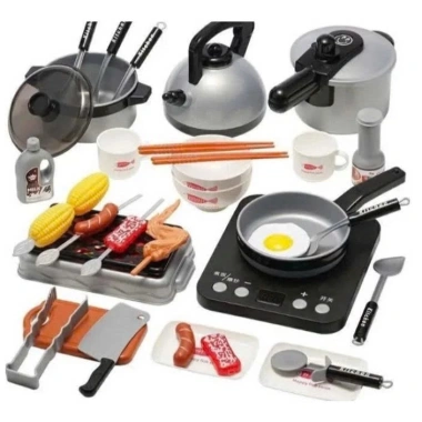 Bộ đồ chơi nấu ăn 36 chi tiết, bếp đèn âm thanh – Bé học làm đầu bếp, chỉ 135.000₫