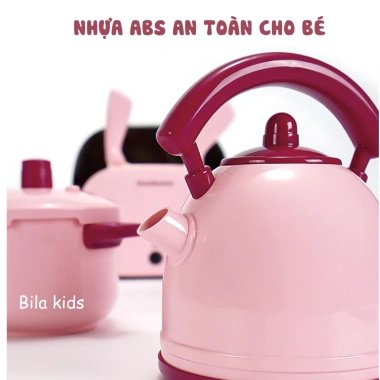 Bộ đồ chơi nấu ăn CAO CẤP MINA Nồi cơm điện bếp từ, khói, âm thanh, đèn cho bé