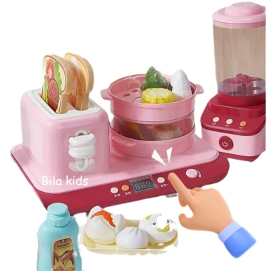 Bộ đồ chơi nấu ăn CAO CẤP MINA Nồi cơm điện bếp từ, khói, âm thanh, đèn cho bé