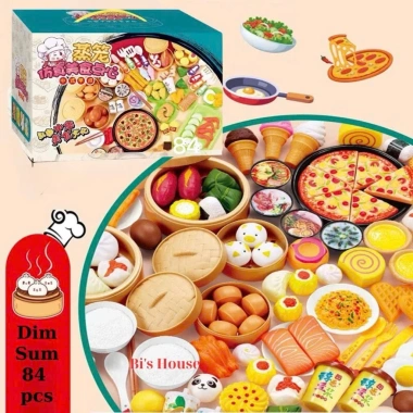 Bộ Đồ Chơi Nấu Ăn HotPot 90 Món Nồi Lẩu Mô Phỏng Phụ Kiện An Toàn Cho Bé