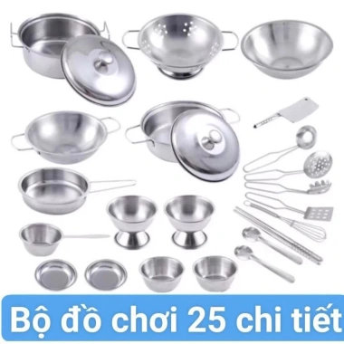 Bộ đồ chơi nấu ăn inox 25-40 món cho bé yêu - Giá ưu đãi 218.990₫ 2
