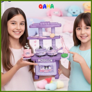 Bộ đồ chơi nấu ăn Kuromi tím nhà bếp, quầy tráng miệng, đàn Kuromi, quà Trung Thu cho bé 62.000₫