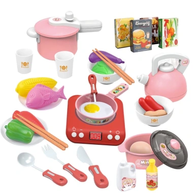 Bộ đồ chơi nấu ăn nhà bếp 36 chi tiết màu hồng Play House- An toàn, chỉ 155.000₫ 2
