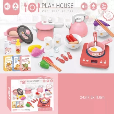 Bộ đồ chơi nấu ăn nhà bếp 36 chi tiết màu hồng Play House- An toàn, chỉ 155.000₫ 5
