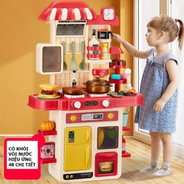 Bộ đồ chơi nấu ăn nhà bếp cỡ lớn 70cm có khói, xịt nước - Nhập vai cho bé 9