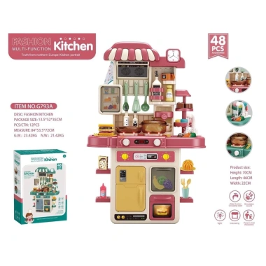 Bộ đồ chơi nấu ăn nhà bếp, hiệu ứng khói, đèn, cỡ lớn & nhỏ - Giá ưu đãi 167.000₫