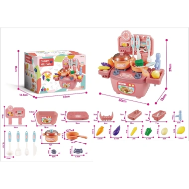 Bộ Đồ Chơi Nấu Ăn Nhà Bếp Trẻ Em Bồn Rửa Chén Có Xả Nước Giá Chỉ 80.000₫
