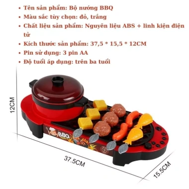 Bộ Đồ Chơi Nấu Ăn Tiệc Nướng Hàn Quốc BBQ, Nhà Bếp Thịt Nướng Cho Bé 100k 4