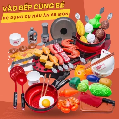 Bộ Đồ Chơi Nấu Ăn Tiệc Nướng Hàn Quốc BBQ, Nhà Bếp Thịt Nướng Cho Bé 100k 8