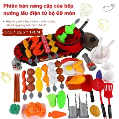 Bộ Đồ Chơi Nấu Ăn Tiệc Nướng Hàn Quốc BBQ, Nhà Bếp Thịt Nướng Cho Bé 100k 9