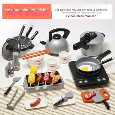 Bộ Đồ Chơi Nhà Bếp 36 Chi Tiết cho Bé - Bếp, Nồi Chảo, Dao Thớt, Thực Phẩm, Giá ưu đãi 189.000 VND 6