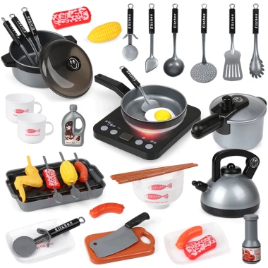 Bộ Đồ Chơi Nhà Bếp 36 Chi Tiết - Nấu Ăn & Kỹ Năng Sống cho Bé Trai & Gái - Quin Store