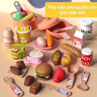 Bộ Đồ Chơi Nhà Bếp Cao 36cm Âm Thanh Khói Vòi Nước Nấu Ăn Nhập Vai 147.500₫