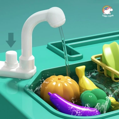 Bộ Đồ Chơi Nhà Bếp Cỡ Lớn TABY Toys 72cm - 48 Chi Tiết, Có Khói, Giá 355.000₫