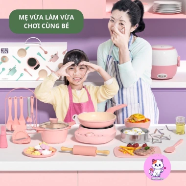 Bộ Đồ Chơi Nhà Bếp Mini Cho Bé - Nấu Ăn Thực Tế, Kèm Đầy Đủ Phụ Kiện, Giá 169k