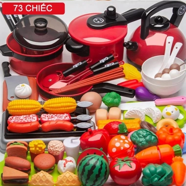 Bộ đồ chơi nhà bếp mô phỏng nấu ăn 80 miếng - Phát triển kỹ năng sống, giá ưu đãi 65k 3