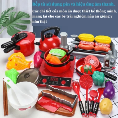 Bộ đồ chơi nhà bếp mô phỏng nấu ăn 80 miếng - Phát triển kỹ năng sống, giá ưu đãi 65k 5
