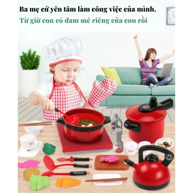 Bộ đồ chơi nhà bếp mô phỏng nấu ăn 80 miếng - Phát triển kỹ năng sống, giá ưu đãi 65k 6