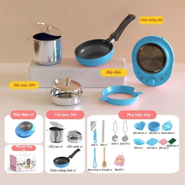 Bộ Đồ Chơi Nhà Bếp Nấu Ăn BabyBee - Đầy Phụ Kiện, Bé Tự Nấu, Giá Ưu Đãi 140.400₫ 10