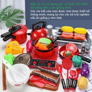 Bộ Đồ Chơi Nhà Bếp Nấu Ăn Bếp Điện và Rau Củ Quả cho Bé - Giá ưu đãi 200k