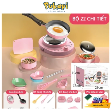 Bộ Đồ Chơi Nhà Bếp Nấu Ăn Thật 22 Chi Tiết Mini cho Bé - PUKAPI Giá Ưu Đãi 136k