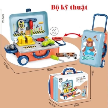 Bộ Đồ Chơi Vali Kéo Nghề Nghiệp Bác Sỹ, Kỹ Sư, Nấu Ăn, Trang Điểm 132.000₫ 6