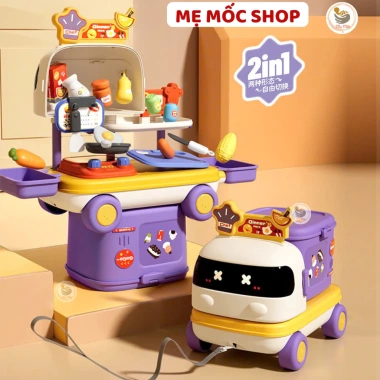 Bộ Đồ Chơi Xe Bus 2in1 Bác Sỹ - Phát Triển Kỹ Năng Trang Điểm, Nấu Ăn, Kỹ Thuật cho Bé | Shop Mẹ Mốc 8