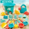 Bộ đồ chơi xúc cát PTLUXURY bé đi biển – vịt vàng, vịt xanh, phụ kiện, 59.000 VND