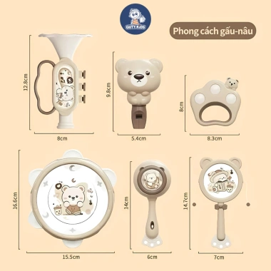 Bộ Đồ Chơi Xúc Xắc Âm Nhạc GutyKids 6 Món Chịu Nhiệt, Âm Thanh Vui, Kỹ Năng - 65.000₫