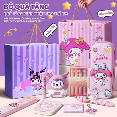 Bộ đồ dùng học tập Set văn phòng phẩm hoạt hình, quà sinh nhật bé trai và bé gái 4