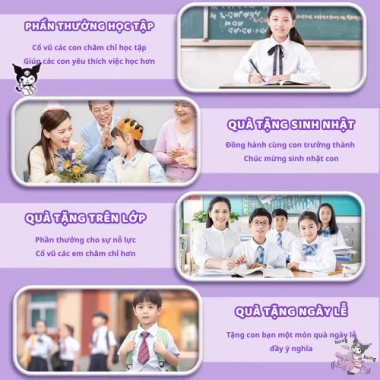 Bộ đồ dùng học tập Set văn phòng phẩm hoạt hình, quà sinh nhật bé trai và bé gái 5