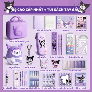 Bộ đồ dùng học tập Set văn phòng phẩm hoạt hình, quà sinh nhật bé trai và bé gái 9
