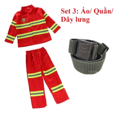 Bộ Đồ Hóa Trang Lính Cứu Hỏa Cho Trẻ Em và Người Lớn - Giá Ưu Đãi 189.000 VNĐ