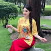 Bộ Đồ Lam Z3 Áo Bà Ba Lụa Họa Tiết Tết Size Nhỏ 40‑58kg Đãi 55‑72kg Giá 169k 8