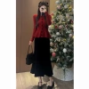 Bộ Đồ Mặc Tết Nữ Chân Váy Đuôi Cá Nhung Thu Đông và Áo Len Đỏ Siêu Đẹp Thời Trang Giảm 20 phần trăm Giá Chỉ 315,837₫