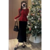 Bộ Đồ Mặc Tết Nữ Chân Váy Đuôi Cá Nhung Thu Đông và Áo Len Đỏ Siêu Đẹp Thời Trang Giảm 20 phần trăm Giá Chỉ 315,837₫ 7