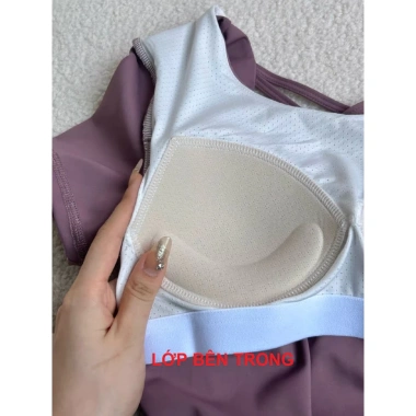 Bộ đồ tập gym nữ 2 món: Croptop dây lưng + quần ôm body mút đệm tôn dáng - 287k