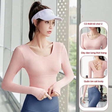Bộ đồ tập gym nữ 2 món: Croptop dây lưng + quần ôm body mút đệm tôn dáng - 287k 7 Bộ đồ tập gym nữ 2 món: Croptop dây lưng + quần ôm body mút đệm tôn dáng - 287k 7