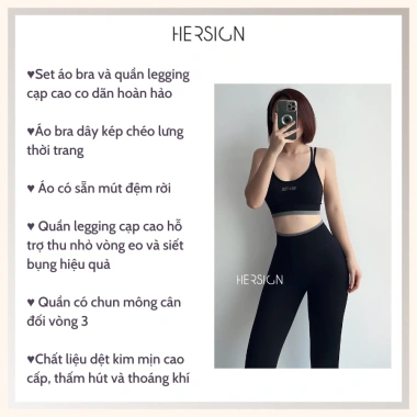 Bộ đồ tập gym nữ HERSIGN SET108 – Áo bra dây kép + Legging yoga, giá ưu đãi 399.000₫ 8