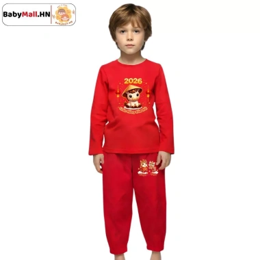 Bộ Đồ Tết Bính Ngọ 2.026 cho Bé Trai & Bé Gái - Set Dài Tay Thun Cotton BABYMALL, Giá 179.200₫ 4