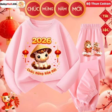 Bộ Đồ Tết Bính Ngọ 2.026 cho Bé Trai & Bé Gái - Set Dài Tay Thun Cotton BABYMALL, Giá 179.200₫ 7