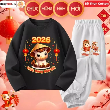 Bộ Đồ Tết Bính Ngọ 2.026 cho Bé Trai & Bé Gái - Set Dài Tay Thun Cotton BABYMALL, Giá 179.200₫ 8
