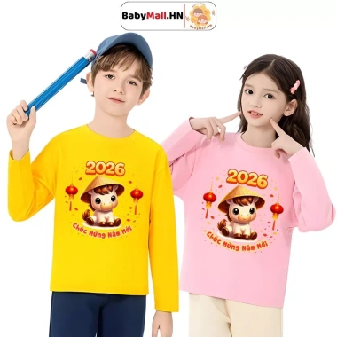 Bộ Đồ Tết Bính Ngọ 2.026 cho Bé Trai & Bé Gái - Set Dài Tay Thun Cotton BABYMALL, Giá 179.200₫ 9