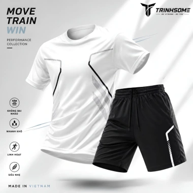 Bộ Đồ Thể Thao Nam Nữ Set Chạy Bộ Gym, Không Bai Nhão, Bền, Mát Mẻ, Co Dãn 4 chiều