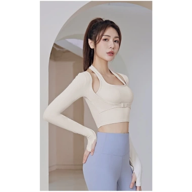 Bộ Đồ Yoga Gym Nữ Dài Tay 2 Món - Thun Lạnh, Mút Đệm, Set Thể Thao Thu Đông, Đạp Xe, Pickleball - 157.999₫ 9