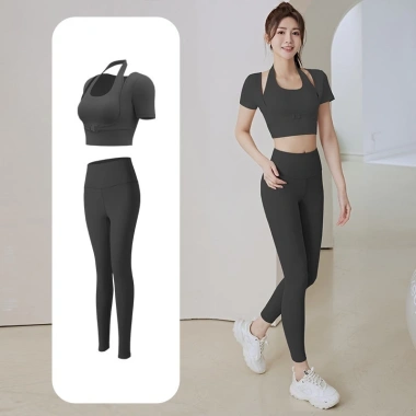 Bộ Đồ Yoga Gym Nữ Dài Tay 2 Món - Thun Lạnh, Mút Đệm, Set Thể Thao Thu Đông, Đạp Xe, Pickleball - 157.999₫ 10