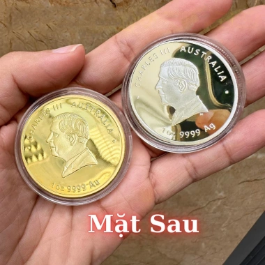 Bộ đôi đồng xu Ngựa Úc lì xì Tết - Túi Lộc nhung đỏ, giảm giá còn 12.826₫