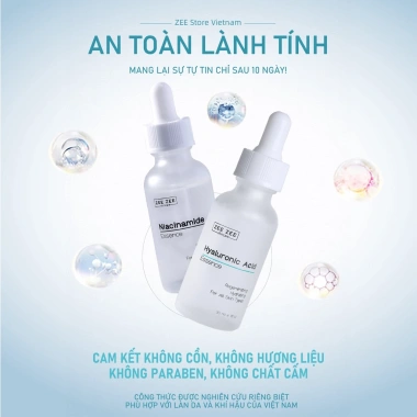Bộ đôi dưỡng sáng Niacinamide & Hyaluronic Acid Essence trẻ hoá, phục hồi da, giá 549k - ZEE ZEE 7 Bộ đôi dưỡng sáng Niacinamide & Hyaluronic Acid Essence trẻ hoá, phục hồi da, giá 549k - ZEE ZEE 7