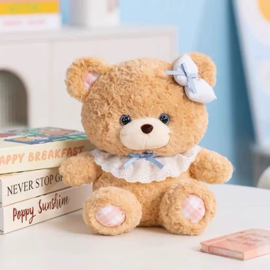 Bộ Đôi Gấu Bông Thỏ Hồng & Teddy Nâu Mắt Sao - Mềm Mại Dễ Thương, Quà Bé Gái 6