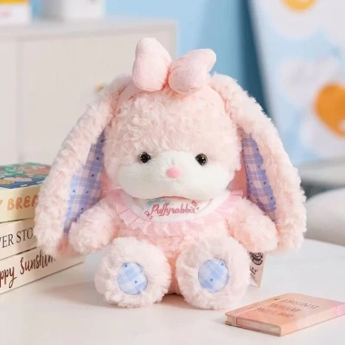 Bộ Đôi Gấu Bông Thỏ Hồng & Teddy Nâu Mắt Sao - Mềm Mại Dễ Thương, Quà Bé Gái 7